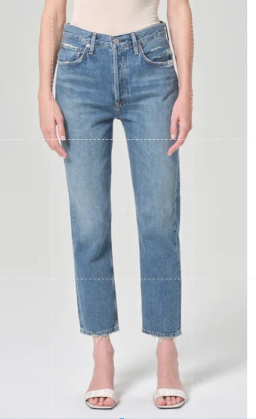 AGOLDE Riley High Rise Straight Crop Blue Denim Jeans Size 33